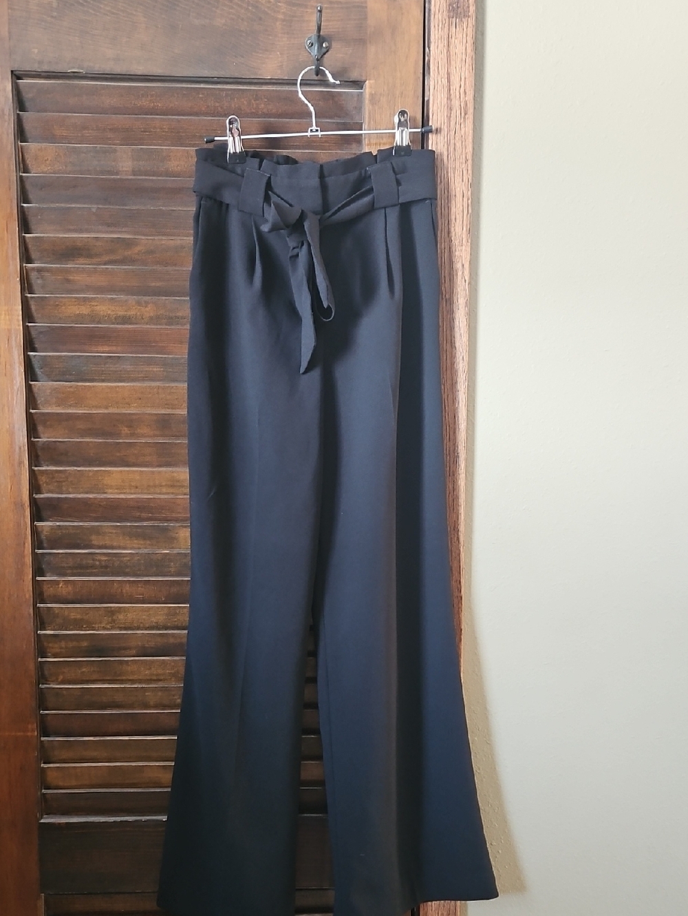 Express Black Wide Leg Paperbag Waist Pants